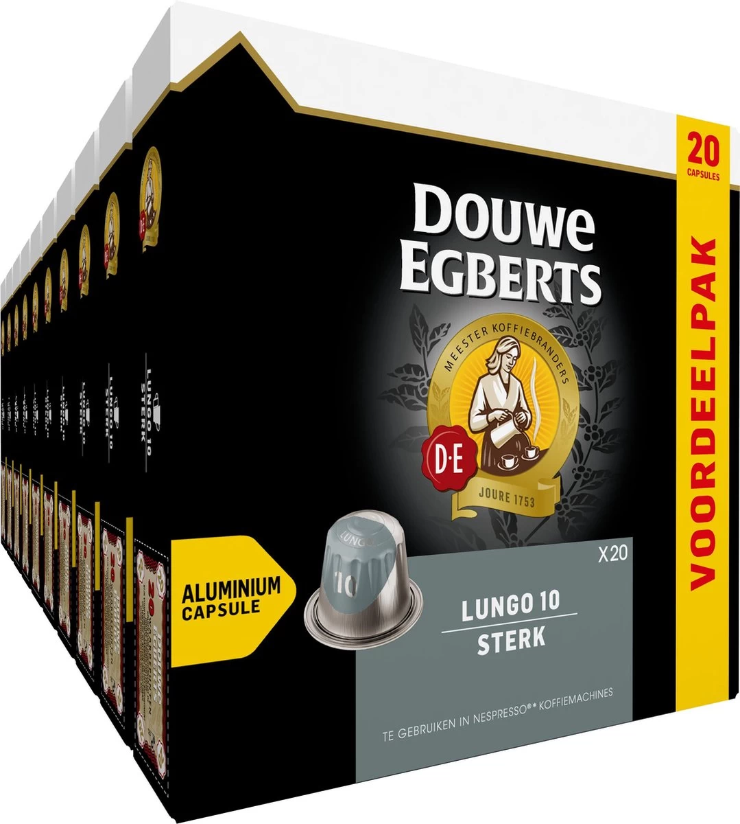 Douwe Egberts Lungo Sterk (10) - 10 X 20 Koffiecups 3 Douwe Egberts Lungo Sterk (10) - 10 X 20 Koffiecups