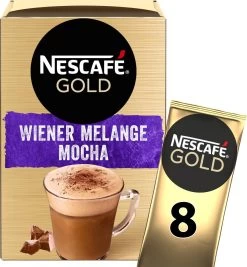 Nescafé Gold Wiener Melange Mocha Oploskoffie - 6 Doosjes à 8 Zakjes -Koffie Kunst 1111x1200