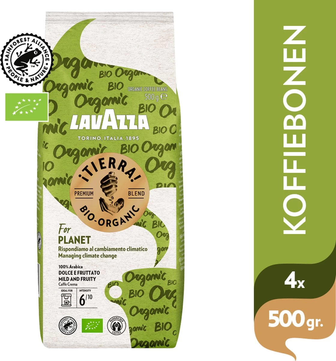 Lavazza Tierra For Planet Biologische Koffiebonen - 500 Gram X4 4 Lavazza Tierra For Planet Biologische Koffiebonen - 500 Gram X4 - Afbeelding 2