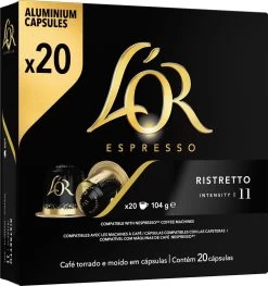 L'OR Espresso Ristretto Koffiecups - Intensiteit 11/12 - 10 X 20 Capsules -Koffie Kunst 1129x1200 1