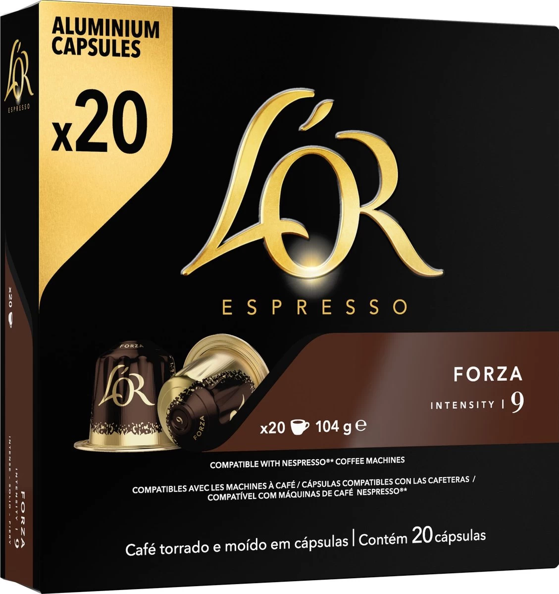 L'OR Espresso Forza Koffiecups - Intensiteit 9/12 - 10 X 20 Capsules 14 L'OR Espresso Forza Koffiecups - Intensiteit 9/12 - 10 X 20 Capsules - Afbeelding 12