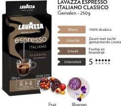 Lavazza Espresso Italiano Classico Gemalen / Filterkoffie - 8 X 250 Gram -Koffie Kunst 1200x1053 1