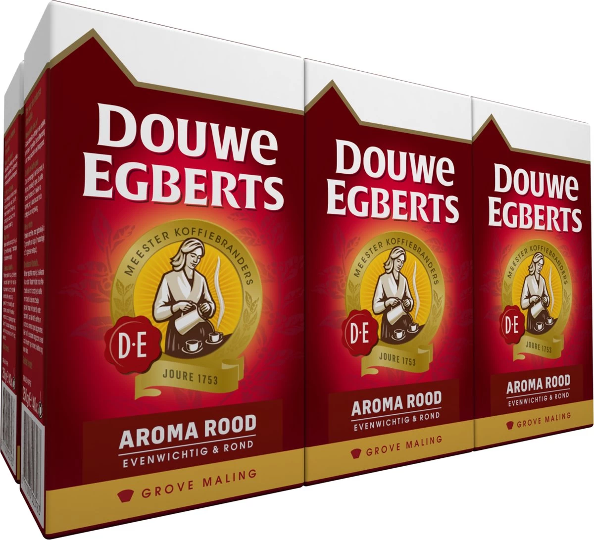 Douwe Egberts Aroma Rood Grove Maling Filterkoffie - 6 X 500 Gram 3 Douwe Egberts Aroma Rood Grove Maling Filterkoffie - 6 X 500 Gram