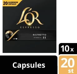 L'OR Espresso Ristretto Koffiecups - Intensiteit 11/12 - 10 X 20 Capsules -Koffie Kunst 1200x1160 1