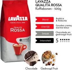 Lavazza Qualita Rossa Koffiebonen - 500 Gram X4 11 Lavazza Qualita Rossa Koffiebonen - 500 Gram X4 -Koffie Kunst 1200x1162