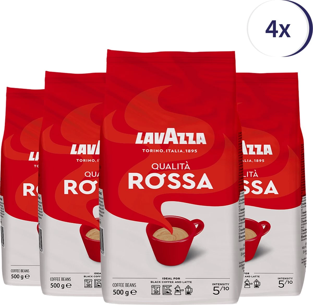 Lavazza Qualita Rossa Koffiebonen - 500 Gram X4 3 Lavazza Qualita Rossa Koffiebonen - 500 Gram X4