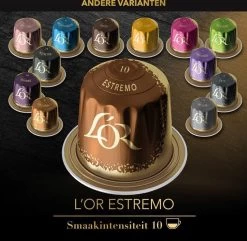 L'OR Lungo Estremo Koffiecups - Intensiteit 10/12 - 10 X 10 Capsules 23 L'OR Lungo Estremo Koffiecups - Intensiteit 10/12 - 10 X 10 Capsules -Koffie Kunst 1200x1173 2