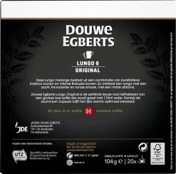 Douwe Egberts Lungo Original Koffiecups - Intensiteit 6/12 - 10 X 20 Capsules 13 Douwe Egberts Lungo Original Koffiecups - Intensiteit 6/12 - 10 X 20 Capsules -Koffie Kunst 1200x1184 4