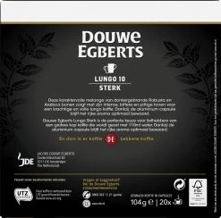 Douwe Egberts Lungo Sterk (10) - 10 X 20 Koffiecups 9 Douwe Egberts Lungo Sterk (10) - 10 X 20 Koffiecups -Koffie Kunst 1200x1186 4