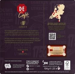 Douwe Egberts D.E Café Lungo Koffiecups - Intesiteit 8/12 - 10 X 20 Capsules -Koffie Kunst 1200x1186 7