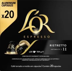 L'OR Espresso Ristretto Koffiecups - Intensiteit 11/12 - 10 X 20 Capsules -Koffie Kunst 1200x1187 1