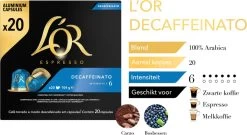 L'OR Espresso Decaffeinato (6) - 10 X 20 Koffiecups 17 L'OR Espresso Decaffeinato (6) - 10 X 20 Koffiecups -Koffie Kunst 1200x656 3