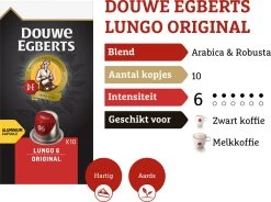 Douwe Egberts Lungo Original Koffiecups - Intensiteit 6/12 - 10 X 10 Capsules 14 Douwe Egberts Lungo Original Koffiecups - Intensiteit 6/12 - 10 X 10 Capsules -Koffie Kunst 1200x895 1
