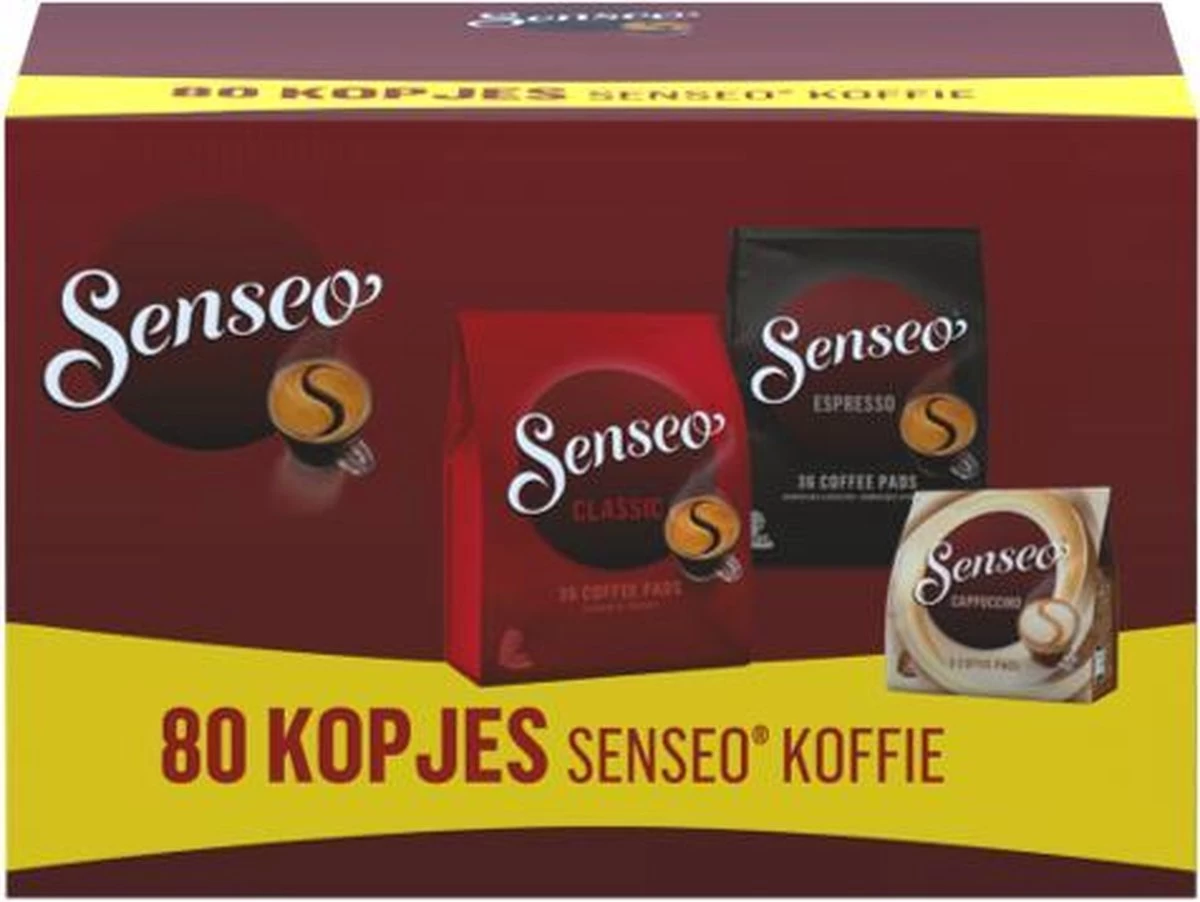 Senseo Koffiepads Variatiepakket - 80 Pads - 3 Smaakvarianten 3 Senseo Koffiepads Variatiepakket - 80 Pads - 3 Smaakvarianten