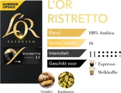 L'OR Espresso Ristretto (11) - 10 X 10 Koffiecups 18 L'OR Espresso Ristretto (11) - 10 X 10 Koffiecups -Koffie Kunst 1200x921