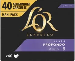 L'OR Lungo Profondo Koffiecups - Intensiteit 8/12 - 4 X 40 Capsules -Koffie Kunst 1200x966 1