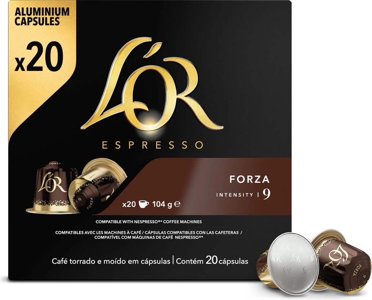 L'OR Espresso Forza Koffiecups - Intensiteit 9/12 - 10 X 20 Capsules 6 L'OR Espresso Forza Koffiecups - Intensiteit 9/12 - 10 X 20 Capsules - Afbeelding 4