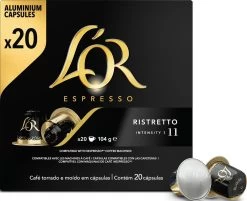 L'OR Espresso Ristretto Koffiecups - Intensiteit 11/12 - 10 X 20 Capsules -Koffie Kunst 1200x975