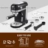 1350W 2 Cup Black Espresso Machine 20 Bar Compact Coffee Maker 2 1350W 2 Cup Black Espresso Machine 20 Bar Compact Coffee Maker -Koffie Kunst 1350W 2 Cup Black Espresso Machine 20 Bar Compact Coffee Maker