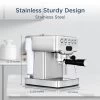 20-bar Semi Automatic Espresso Machine In Stainless Steel With Milk Frother For Latte,1.8L Water Tank -Koffie Kunst 20 bar Semi Automatic Espresso Machine in Stainless Steel with milk frother for latte2C1.8L Water Tank