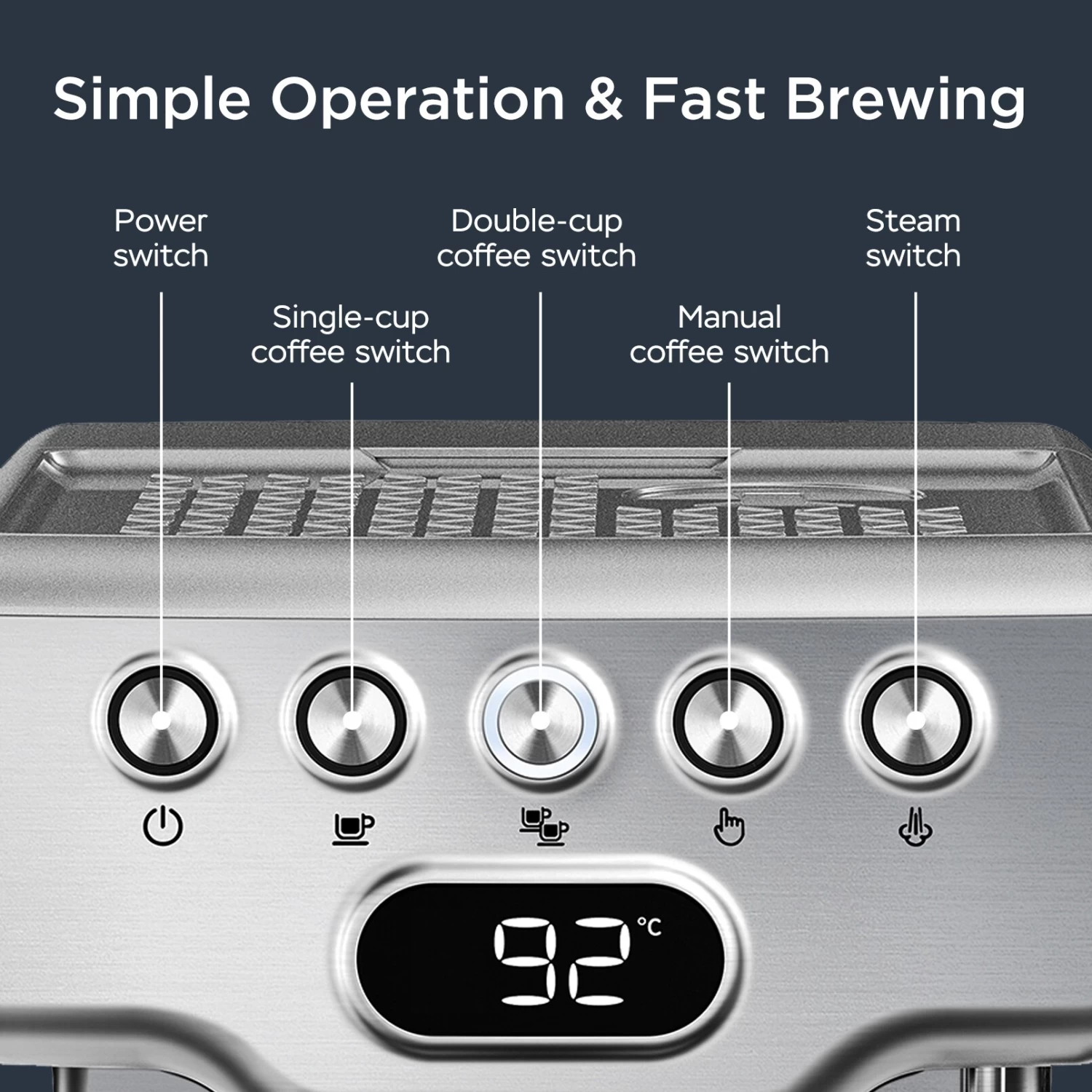 20 Bar Espresso Machine With Milk Frother For Latte 8 20 Bar Espresso Machine With Milk Frother For Latte - Afbeelding 6