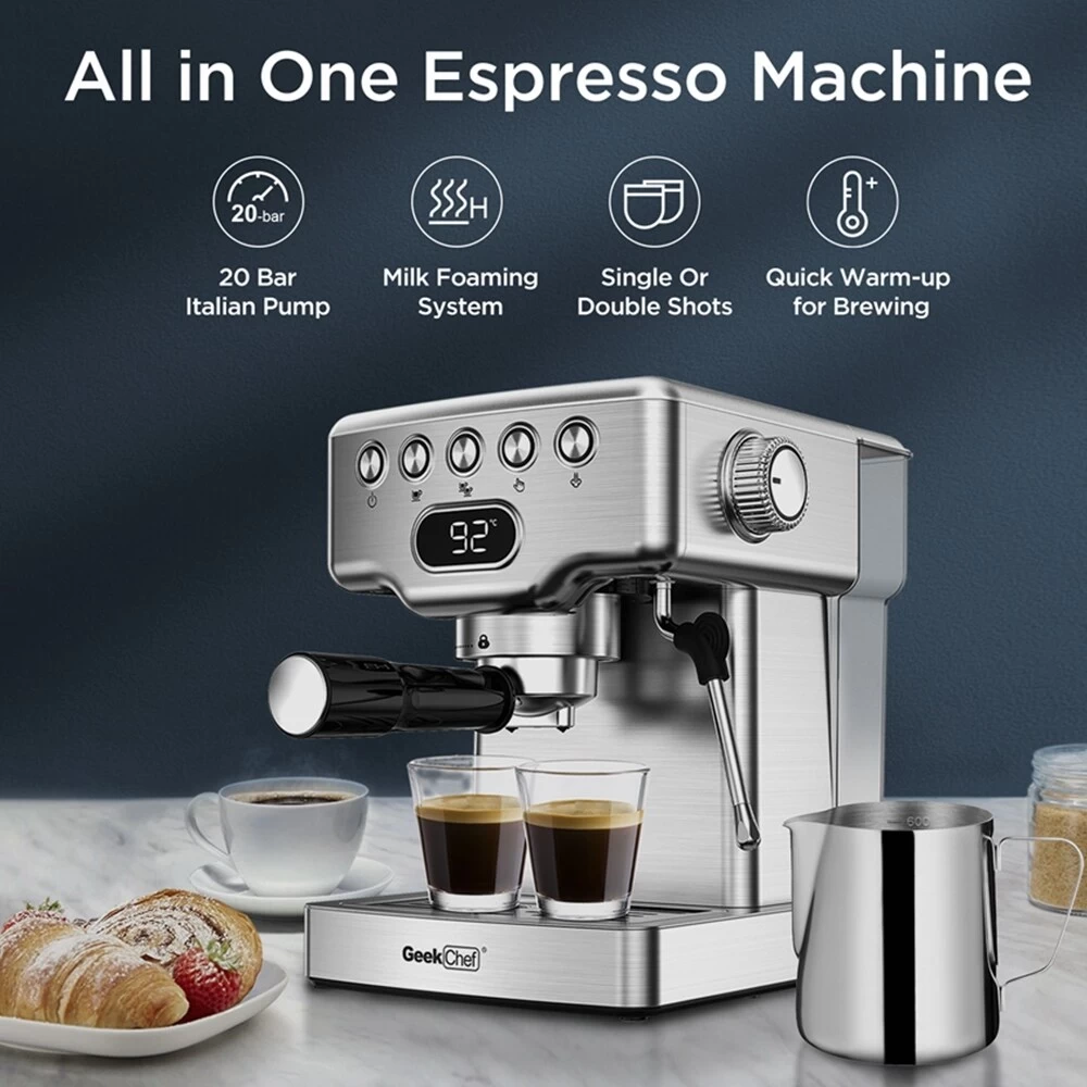 20 Bar Espresso Machine With Milk Frother For Latte 3 20 Bar Espresso Machine With Milk Frother For Latte