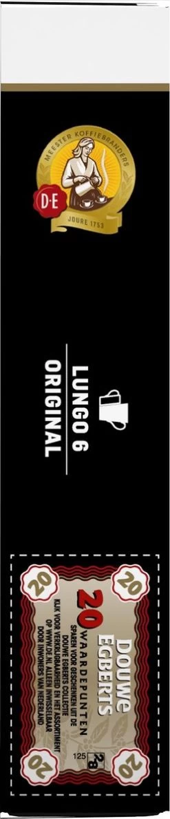 Douwe Egberts Lungo Original Koffiecups - Intensiteit 6/12 - 10 X 20 Capsules 18 Douwe Egberts Lungo Original Koffiecups - Intensiteit 6/12 - 10 X 20 Capsules -Koffie Kunst 249x1200 2