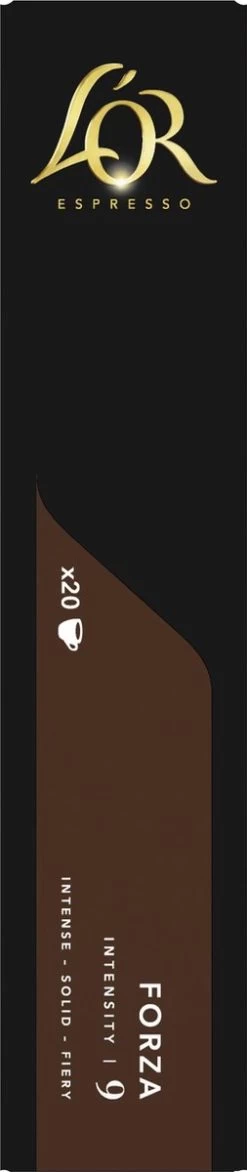 L'OR Espresso Forza Koffiecups - Intensiteit 9/12 - 10 X 20 Capsules 22 L'OR Espresso Forza Koffiecups - Intensiteit 9/12 - 10 X 20 Capsules -Koffie Kunst 253x1200 2