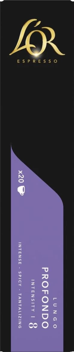 L'OR Lungo Profondo Koffiecups - Intensiteit 8/12 - 10 X 20 Capsules -Koffie Kunst 253x1200 8