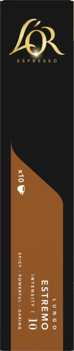 L'OR Lungo Estremo Koffiecups - Intensiteit 10/12 - 10 X 10 Capsules 16 L'OR Lungo Estremo Koffiecups - Intensiteit 10/12 - 10 X 10 Capsules -Koffie Kunst 255x1200 3