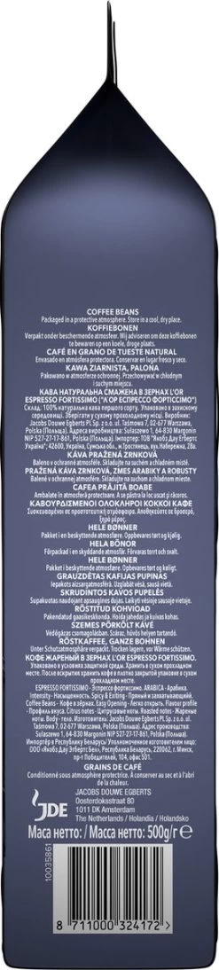 L'OR Espresso Fortissimo Koffiebonen (10) - 4 X 500 Gram -Koffie Kunst 271x1200