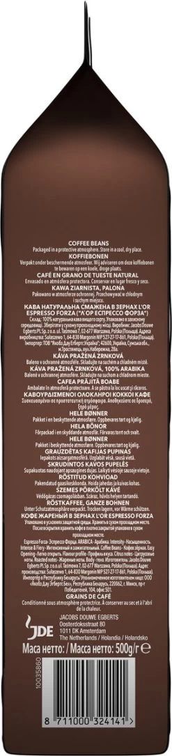 L'OR Espresso Forza Koffiebonen (9) - 4 X 500 Gram -Koffie Kunst 273x1200