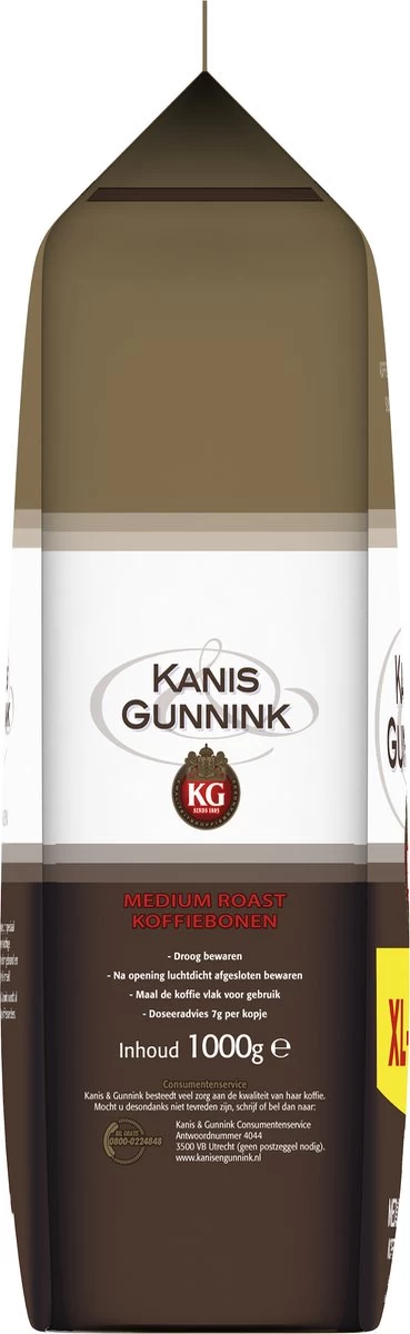 Kanis & Gunnink Medium Roast Koffiebonen - 4 X 1000 Gram - Voordeelverpakking 5 Kanis & Gunnink Medium Roast Koffiebonen - 4 X 1000 Gram - Voordeelverpakking - Afbeelding 3