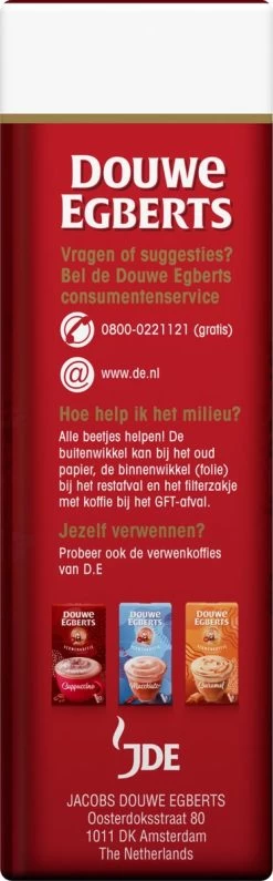Douwe Egberts Aroma Rood Filterkoffie - 24 X 250 Gram -Koffie Kunst 373x1200 1