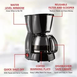 4 Cup Coffee Maker In Black -Koffie Kunst 4 Cup Coffee Maker in Black 3