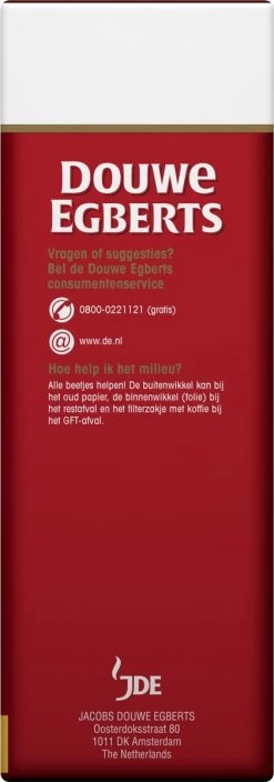 Douwe Egberts Aroma Rood Grove Maling Filterkoffie - 6 X 500 Gram 13 Douwe Egberts Aroma Rood Grove Maling Filterkoffie - 6 X 500 Gram -Koffie Kunst 421x1200 1