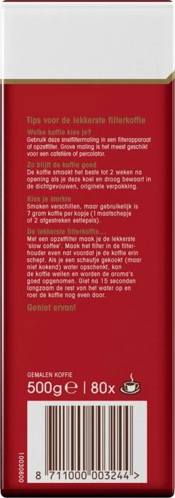 Douwe Egberts Aroma Rood Filterkoffie - Dubbelpak 6 X 1000 Gram -Koffie Kunst 423x1200