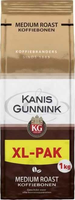 Kanis & Gunnink Medium Roast Koffiebonen - 4 X 1000 Gram - Voordeelverpakking 15 Kanis & Gunnink Medium Roast Koffiebonen - 4 X 1000 Gram - Voordeelverpakking -Koffie Kunst 451x1200