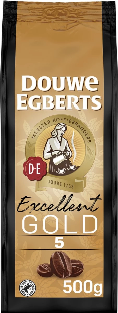 Douwe Egberts Excellent Gold Koffiebonen - 4 X 500 Gram 4 Douwe Egberts Excellent Gold Koffiebonen - 4 X 500 Gram - Afbeelding 2