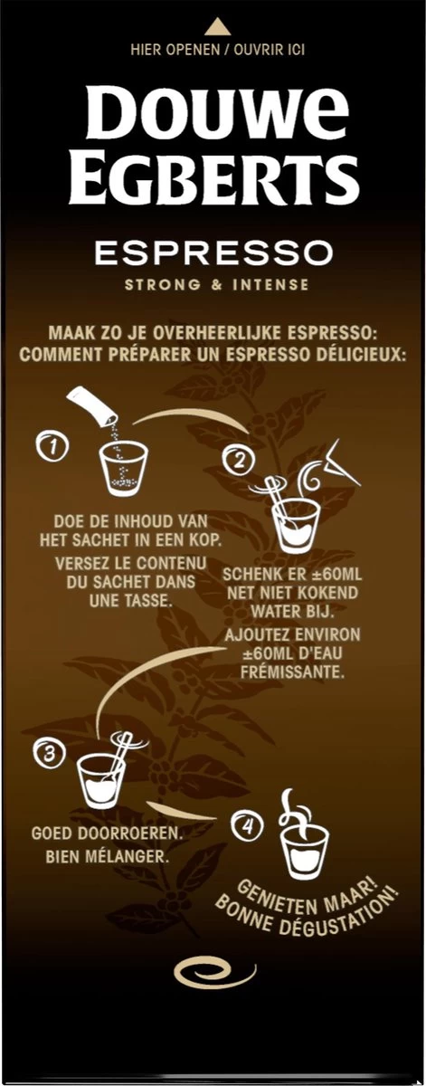 Douwe Egberts Espresso Sticks Oploskoffie - 6 X 25 Zakjes 7 Douwe Egberts Espresso Sticks Oploskoffie - 6 X 25 Zakjes - Afbeelding 5