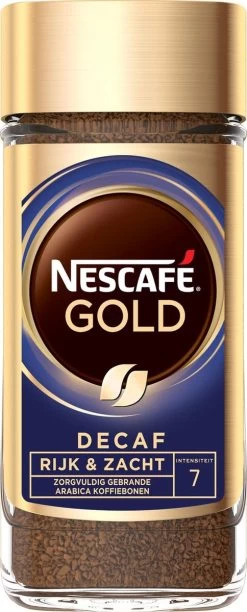 Nescafé Gold Decafé Oploskoffie - 6 Potten à 100 Gram 11 Nescafé Gold Decafé Oploskoffie - 6 Potten à 100 Gram -Koffie Kunst 484x1200 1