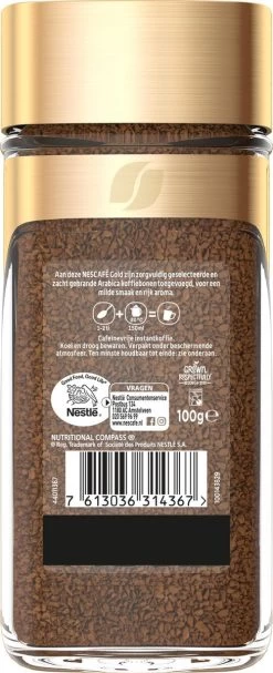 Nescafé Gold Decafé Oploskoffie - 6 Potten à 100 Gram 10 Nescafé Gold Decafé Oploskoffie - 6 Potten à 100 Gram -Koffie Kunst 488x1200