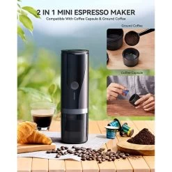5 Cups Portable Espresso Machine Coffee Maker With Fast Heating Fit For NS Capsule -Koffie Kunst 5 Cups Stainless Steel Portable Espresso Machine Coffee Maker with Fast Heating Fit for NS Capsule 5