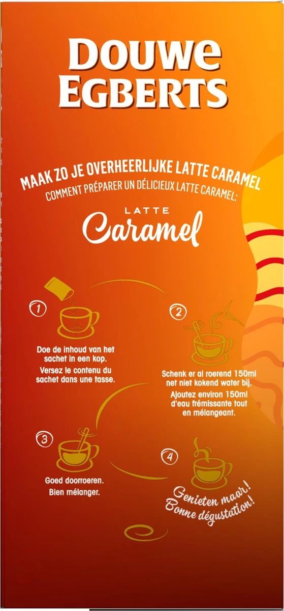 Douwe Egberts Verwenkoffie Latte Caramel Oploskoffie - 5 X 8 Zakjes 7 Douwe Egberts Verwenkoffie Latte Caramel Oploskoffie - 5 X 8 Zakjes - Afbeelding 5