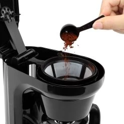 5CUP Coffee Maker - Space-Saving Design, Auto Pause And Serve, Removable Filter Basket, BLACK -Koffie Kunst 5CUP Coffee Maker Space Saving Design2C Auto Pause and Serve2C Removable Filter Basket2C BLACK 5