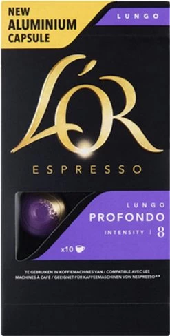 L'OR Lungo Profondo Koffiecups - Intensiteit 8/12 - 10 X 10 Capsules -Koffie Kunst 608x1200 2