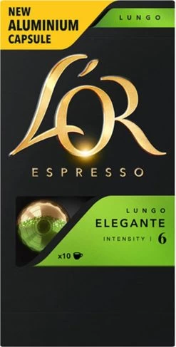 L'OR Lungo Elegante Koffiecups - Intensiteit 6/12 - 10 X 10 Capsules 23 L'OR Lungo Elegante Koffiecups - Intensiteit 6/12 - 10 X 10 Capsules -Koffie Kunst 609x1200