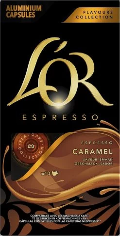 L'OR Espresso Caramel Koffiecups - 10 X 10 Capsules 10 L'OR Espresso Caramel Koffiecups - 10 X 10 Capsules -Koffie Kunst 611x1200 3