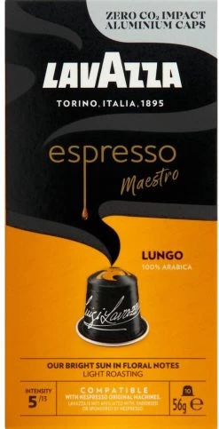 Lavazza Espresso Lungo - Aluminium Nespresso Capsules - 10 Stuks -Koffie Kunst 614x1200 1