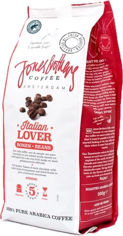Jones Brothers Coffee Koffiebonen Italian Lover – 6 X 500 Gram -Koffie Kunst 627x1200 2